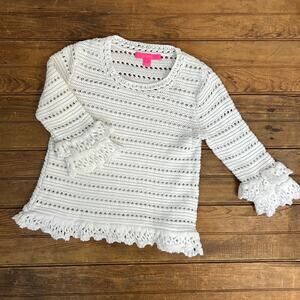 Lilly Pulitzer White Crochet Sweater